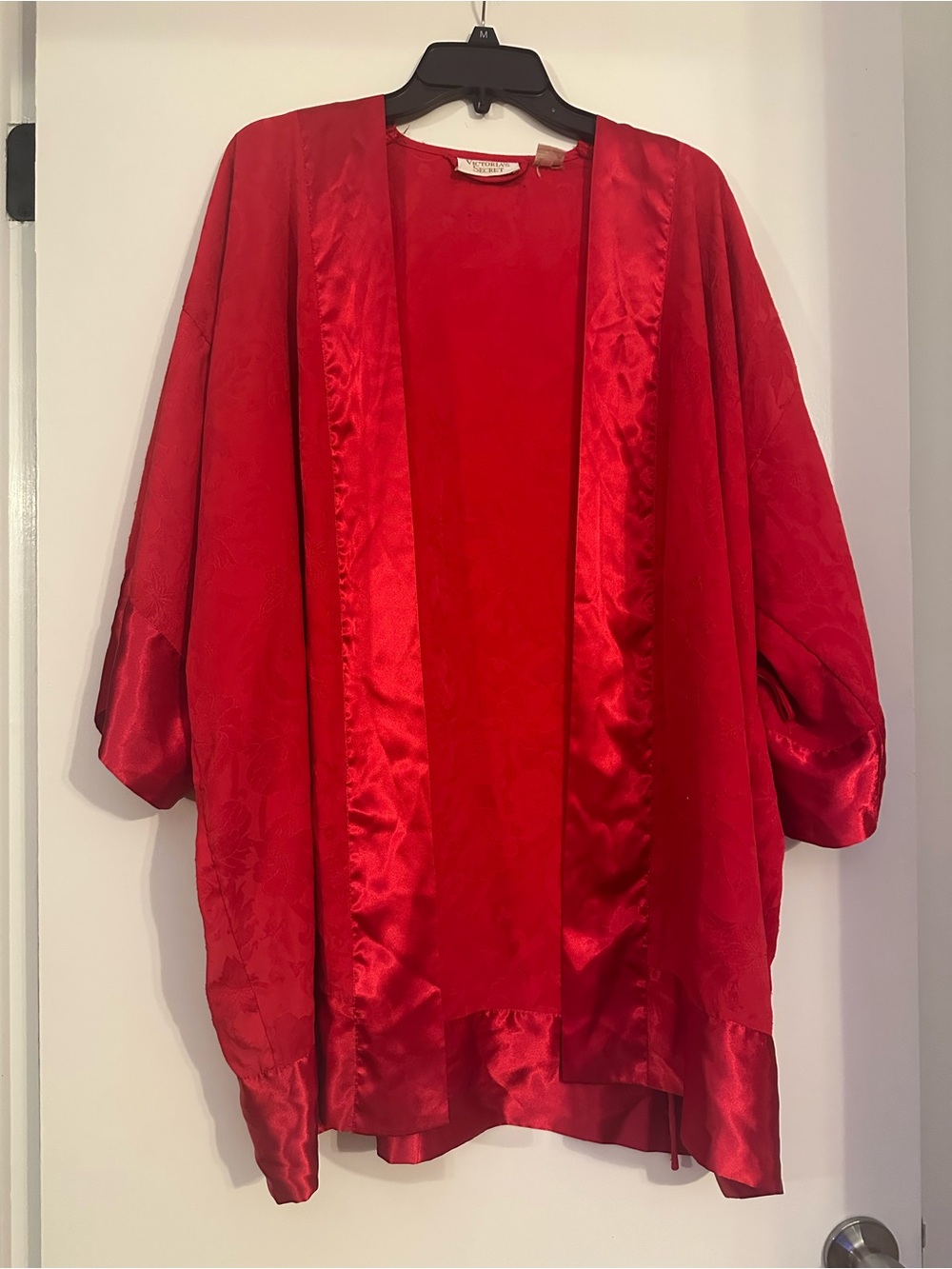 Vintage gold label Victorias Secret Red Satin Kimono-Style Women's Lingerie Robe